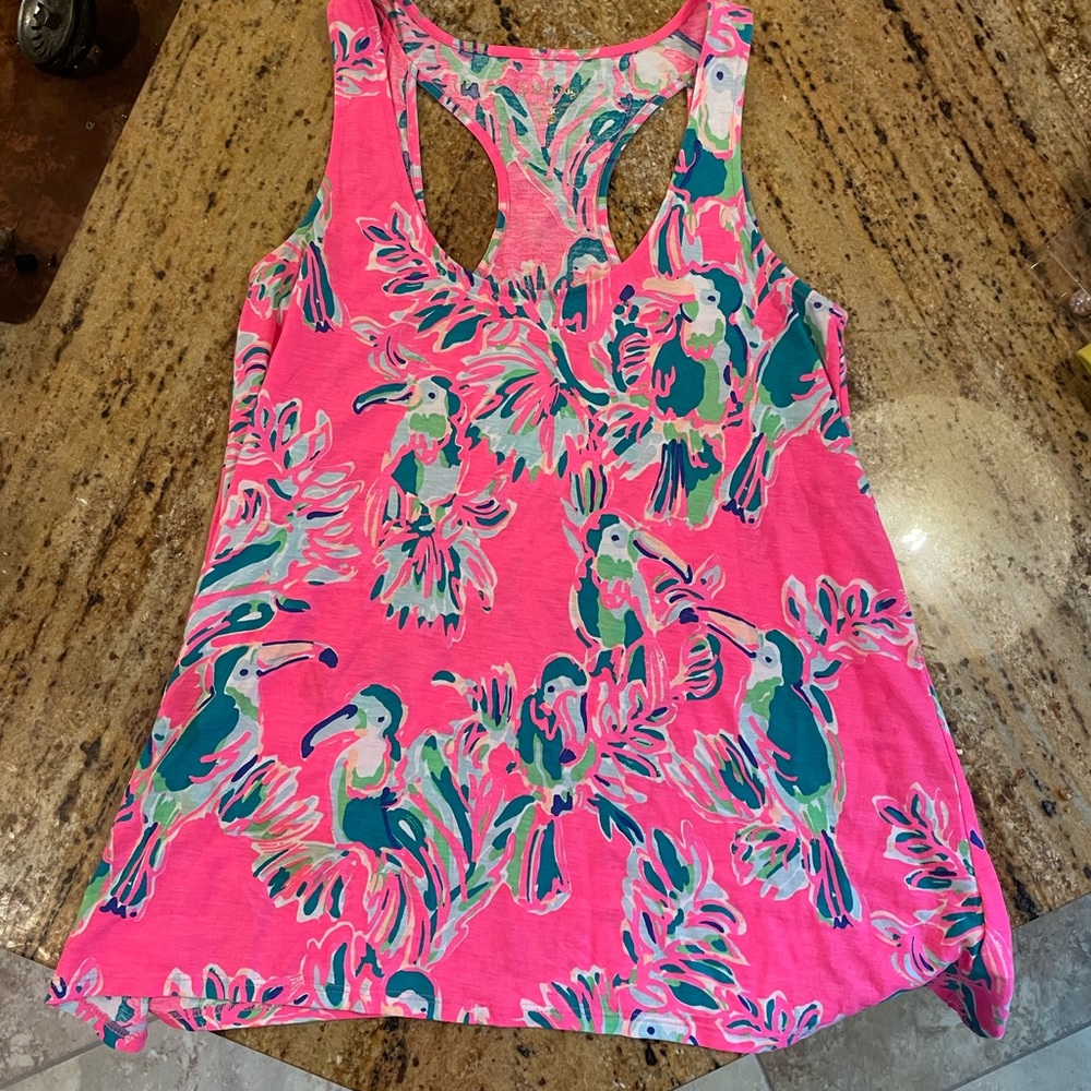 Lilly Pulitzer Toucan scoop tank EUC